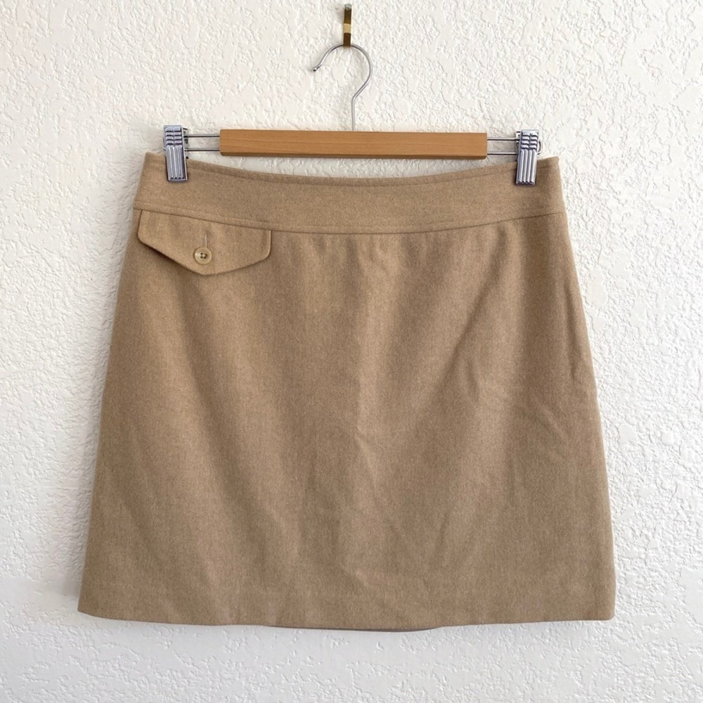 Banana Republic Wool Cashmere Blend Mini Skirt Beige Camel Classic Lined Size 4‎